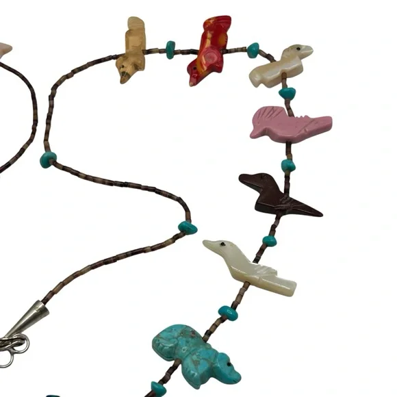 Zuni Turquoise Eagle Fetish Necklace Native American